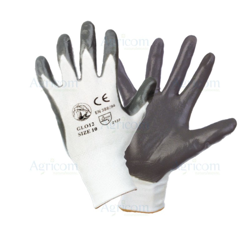 ART. GLO12-9 GUANTO SPALMATO NITRILE GRIGIO TAGLIA 9
