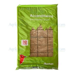 AUCHAN ACCENDIFUOCO FIBRA 32 CUBETTI