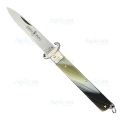 ART. 232 COLTELLO DA CACCIA,MANICO FINTO CORNO,LAMA INOX - 19 CM