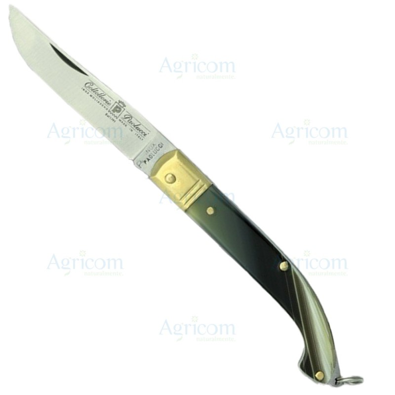 ART. 966 COLTELLO ZUAVO, M.CO IN F.TO CORNO, LAMA INOX - 19 CM