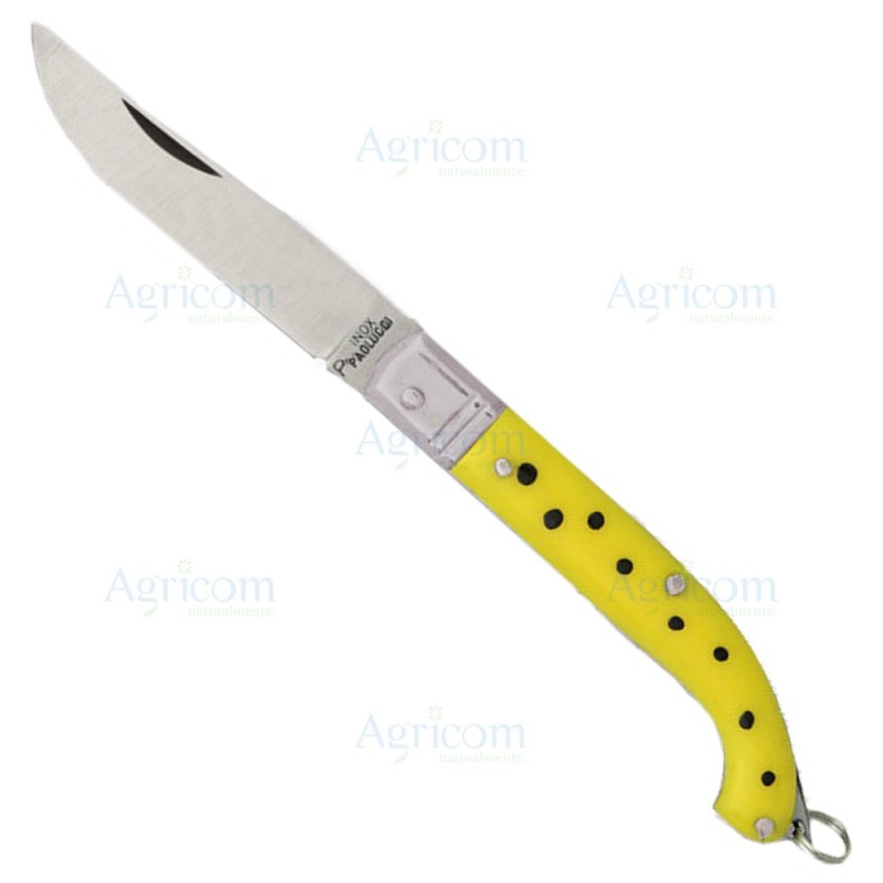 ART. 86 COLT.ZUAVO, MAN. GIALLO,TEST.OTTONE,LAMA INOX - 15 CM