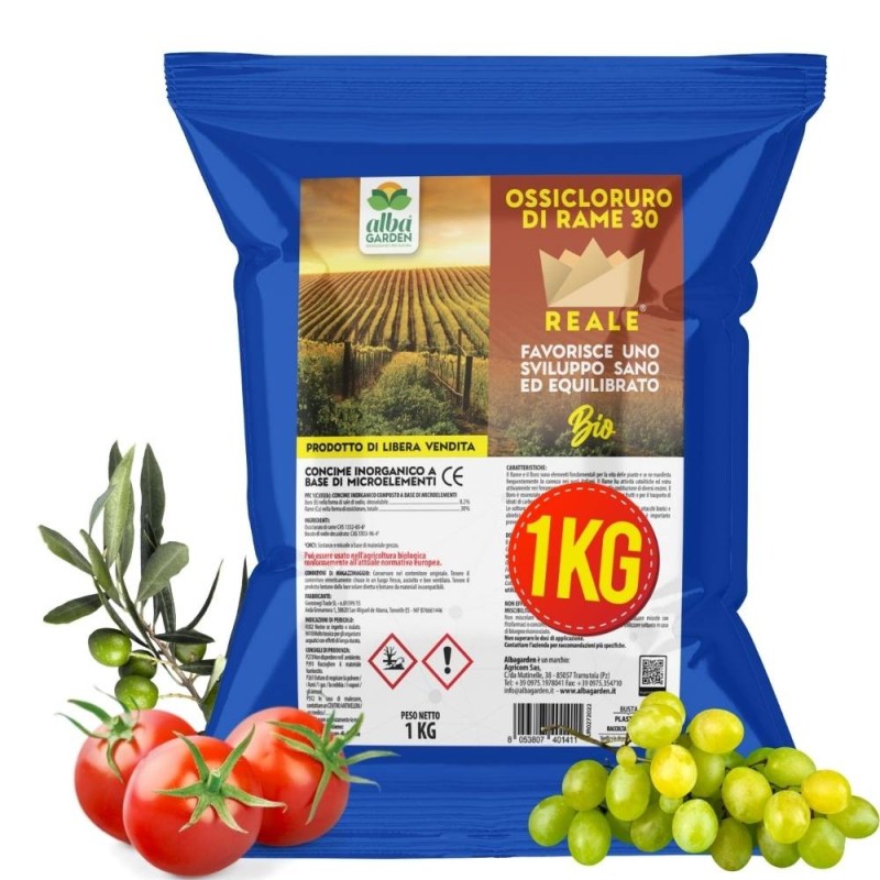ALBAG OSSICLORURO DI RAME REALE 30% x 1 Kg CONCIME CE