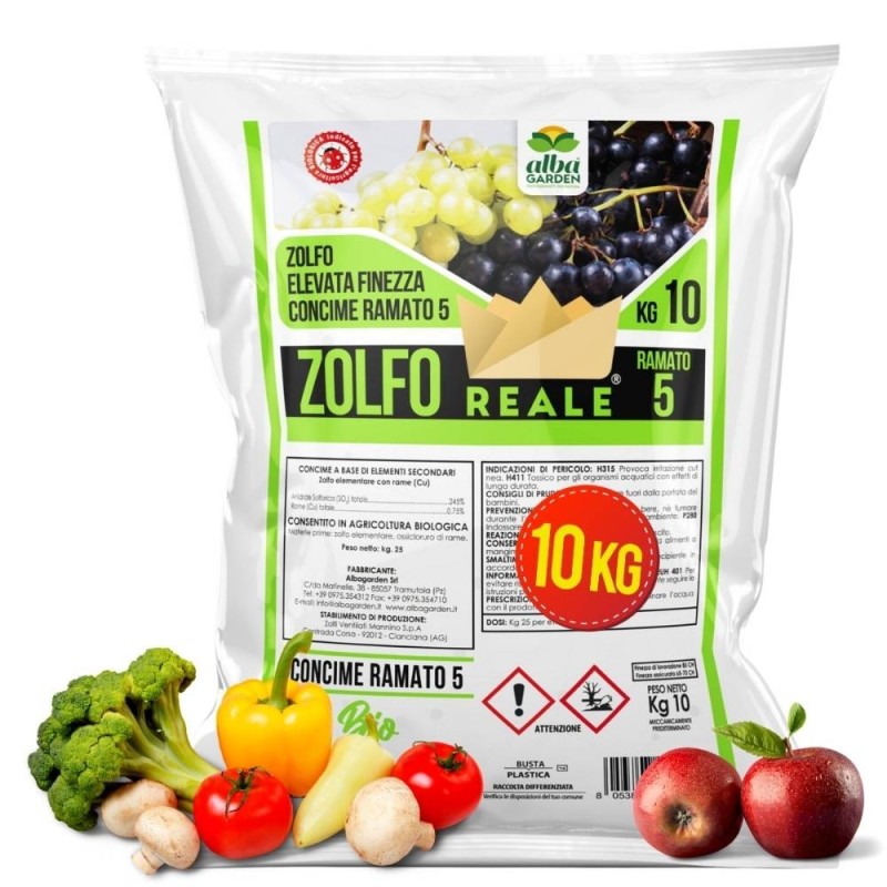 ALBAGARDEN ZOLFO CONCIME CE RAMATO 5 - 10 KG