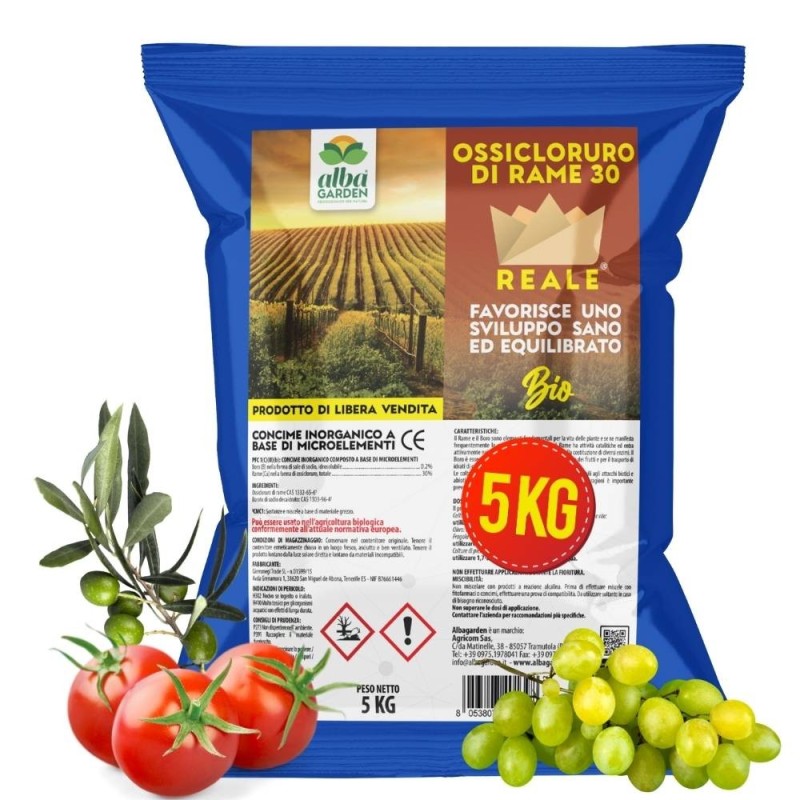 ALBAG OSSICLORURO DI RAME REALE 30% x 5 Kg CONCIME CE