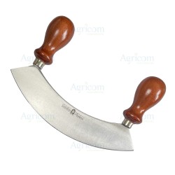 ART. 706 MEZZALUNA, MANICI LEGNO, LAMA INOX - 26 CM