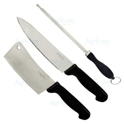 ART. 859 TRIS DA CUCINA MANNARETTA+AFFILACOLTELLO+COLTELLO CARNE
