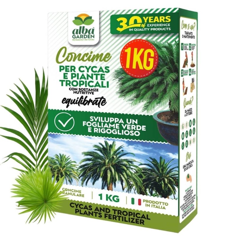 ALBAGARDEN CONCIME GRANULARE CYCAS E PIANTE TROPICALI 1 Kg