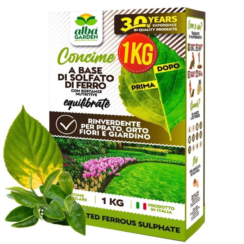 ALBAGARDEN CONCIME SOLFATO DI FERRO GRANULARE 1 Kg