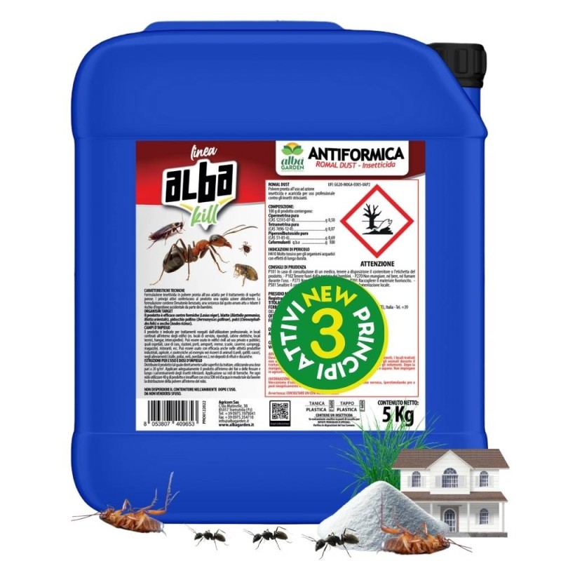 ALBAGARDEN ROMAL DUST ALBAKILL ATTIVITA' AGRICOLE 5 Kg (TANICA)