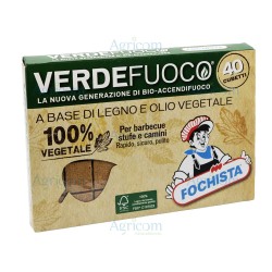 40 CUBETTI 100% VEGETALE BIO-ACCENDIFUOCO ECO
