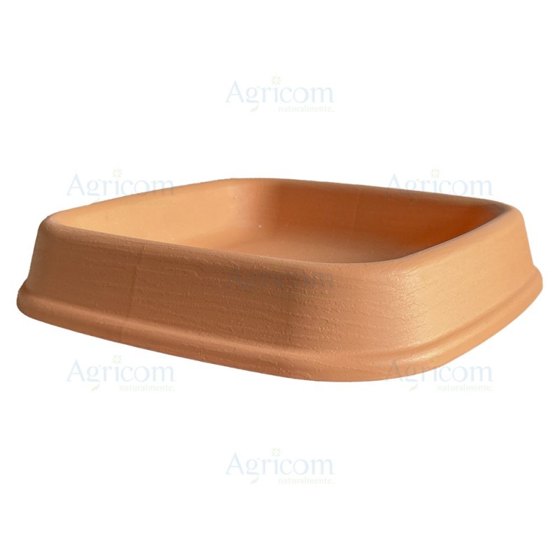 SOTTOVASO QUADRO CM 31 TERRACOTTA RESINA