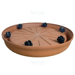 BIBLO SOTTOVASO CON ROTELLE CM 45 TERRACOTTA